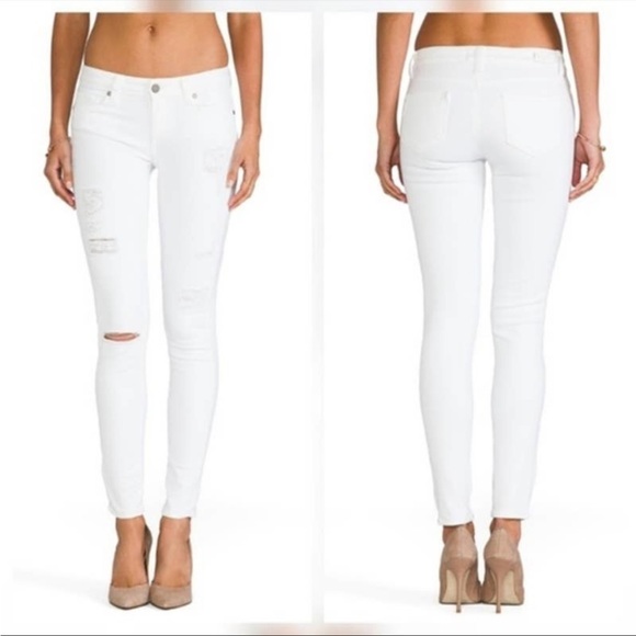 Denim - Paige verdugo ultra skinny Jean in white. Ripped jeans. Size 29.